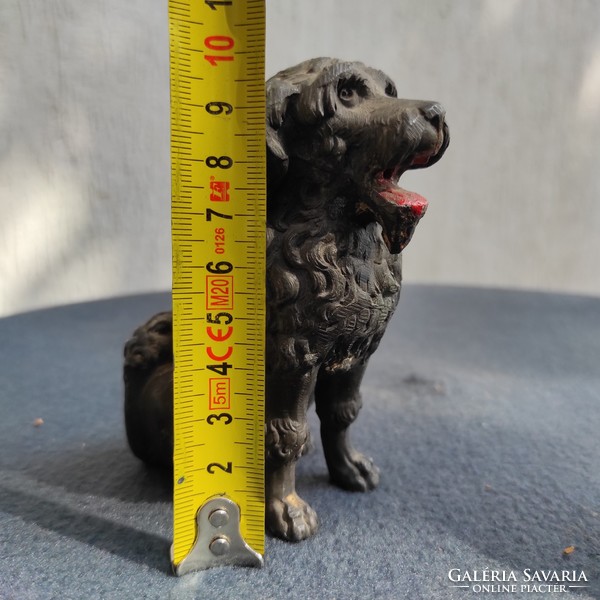 Poodle, poodle dog sculpture in metal alloy, tin spyator. Viennese in nature
