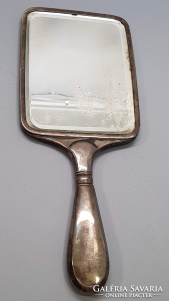 Antique lat silver hand mirror