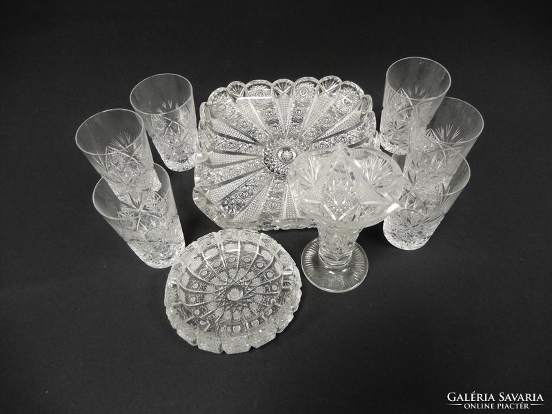 Crystal glasses, chalice, bowl