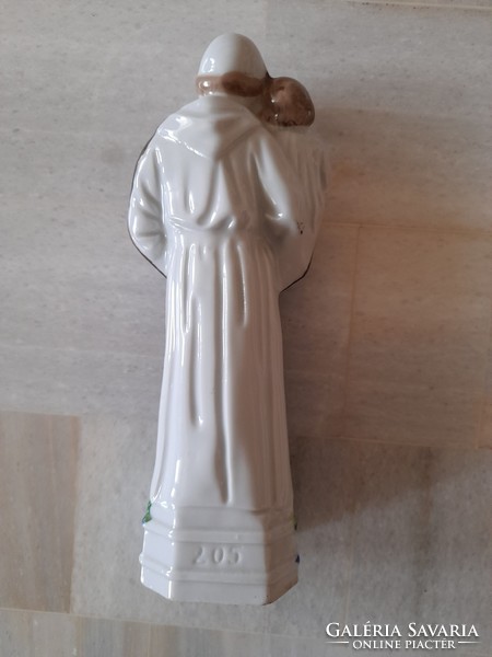 Antik Szent Antal kézzel festett porcelán szobor 20 cm
