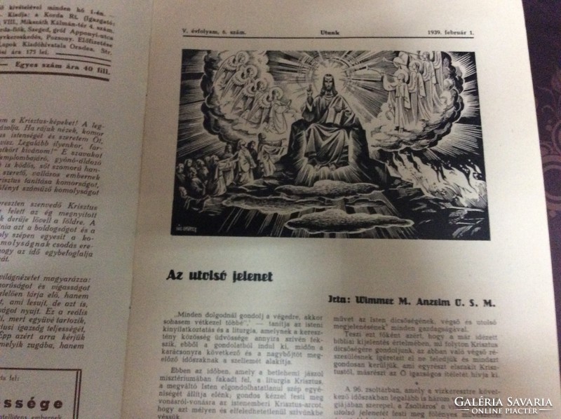 Utunk,vallási folyóirat 1939-ből