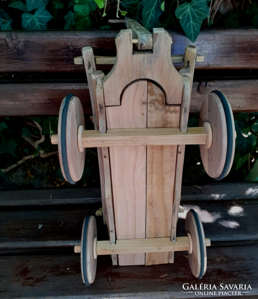 Small hardwood cart made by old handicrafts