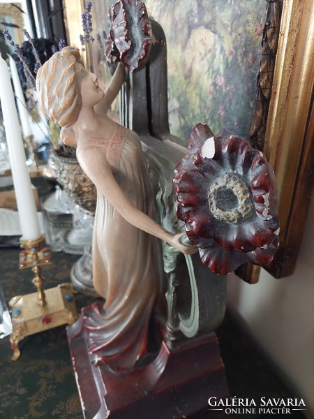 Table mirror female figure terracotta