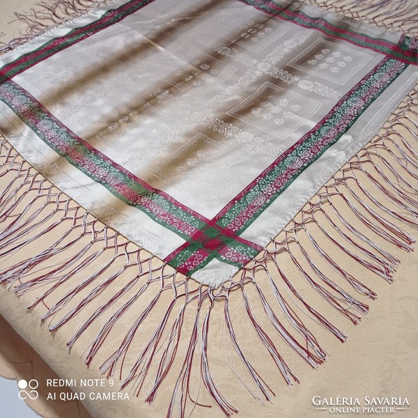 Silk cloth / tablecloth, 56 x 56 cm + 12 cm fringe