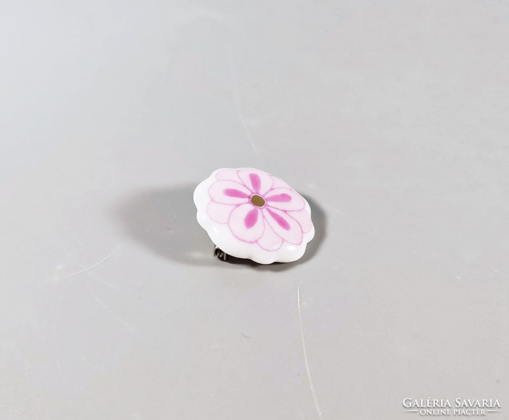 Herend purple floral badge 4 cm., Flawless! (I090)