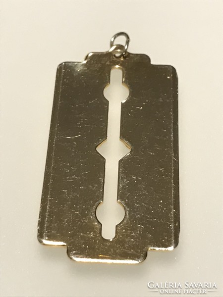 Gold-plated, blade-shaped pendant, 5 x 2.3 cm
