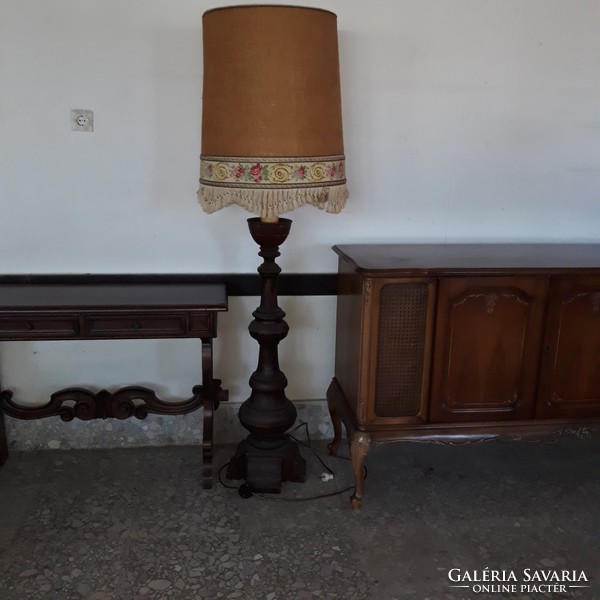 Huge antique carved wood 180cm over 100 years old floor lamp