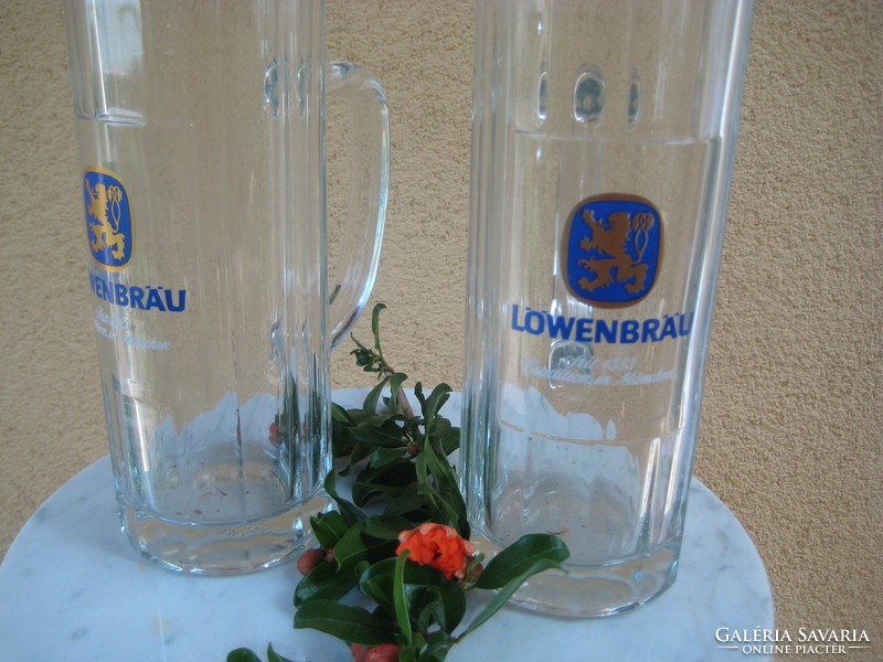 Bavarian, Lövenbrau, beer krigli from 2 bottles