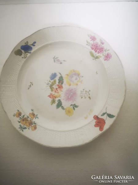 Farkasházy fischer jenő - hungarian porcelain plate flowers 26cm