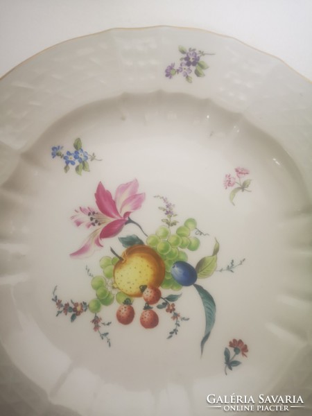 Farkasházy Fischer Jenő - Ungvári porcelán tányér gyümölcs virágok