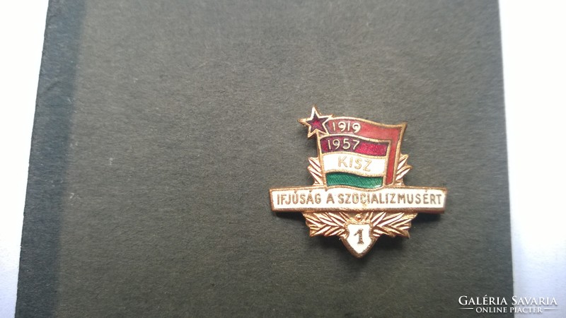 Kisz badge, badge for socialism enamel