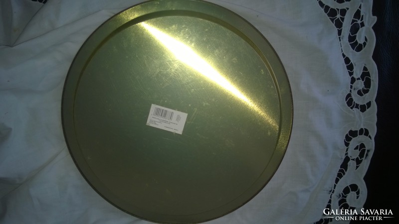 Metal tray with lavender mot. Diam.33 Cm