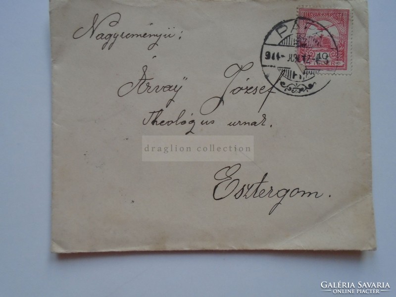 G21.515 Letter (envelope) 1914 addressed to Pope Joseph Orphan theologian in Esztergom
