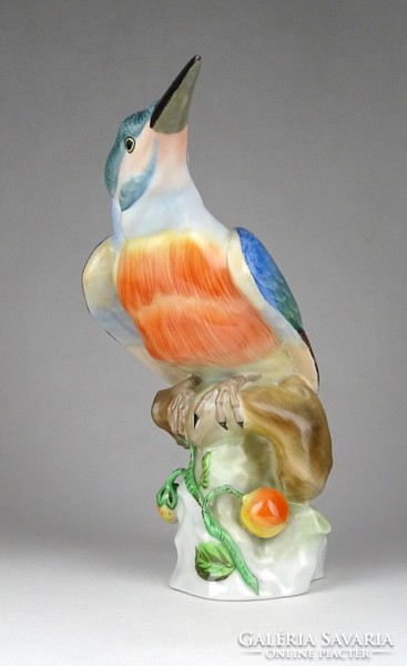 0C934 Herendi madár jégmadár porcelán figura 21 cm
