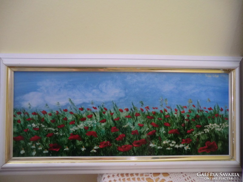 Juryed images between poppies in pairs janiga ester 18x40 cm