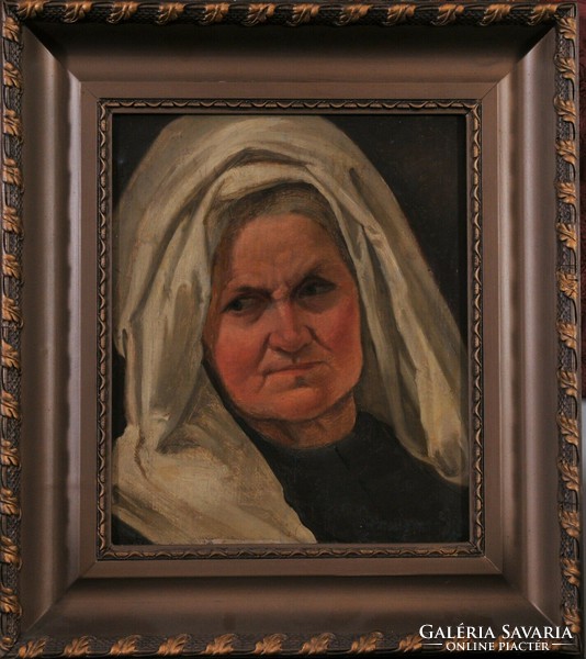 Ismeretlen művész, Egy öreg hölgy portréja,1900as évek