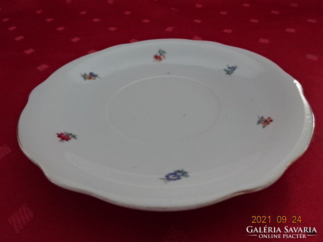 Zsolnay porcelain teacup placemat, antique, shield stamped, small floral. He has!