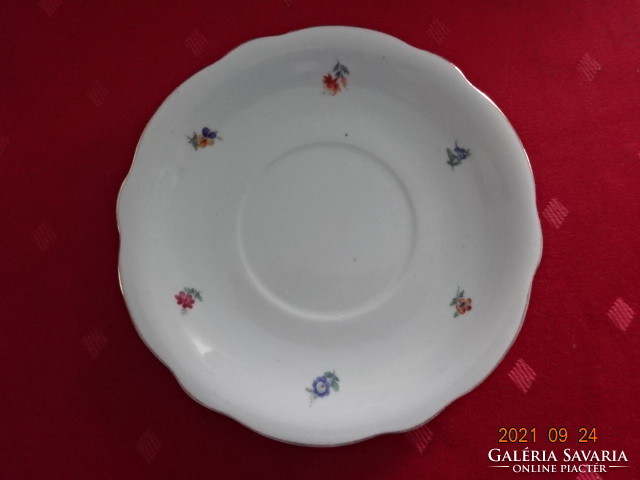 Zsolnay porcelain teacup placemat, antique, shield stamped, small floral. He has!