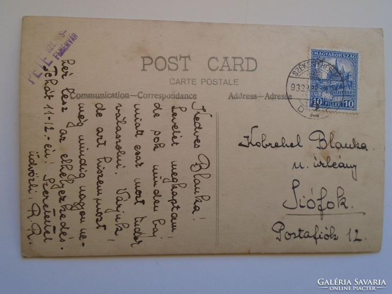 D184304 old postcard from Székesfehérvár (photo by Pete Gyula) 1932