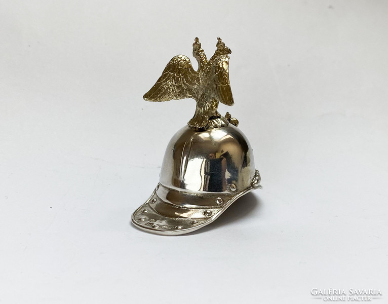 Russian miniature silver helmet, cup, Moscow.