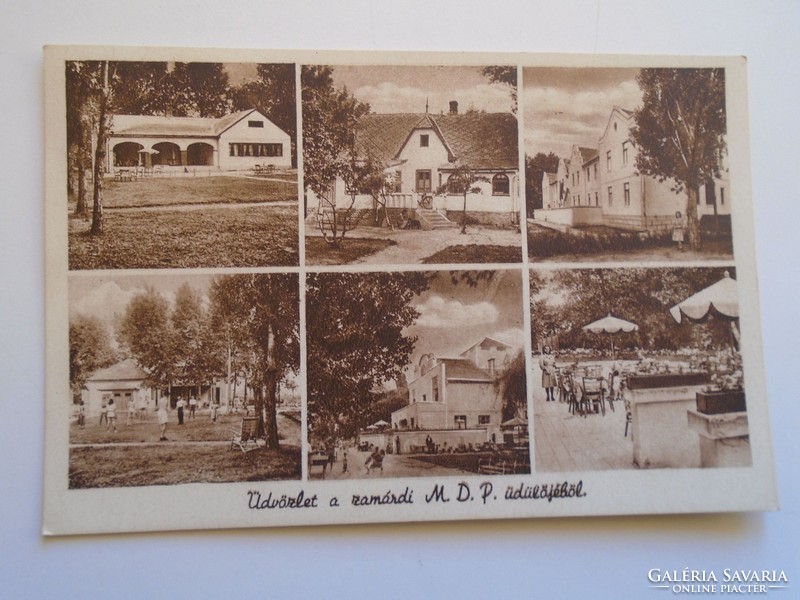 D184292 old postcard Balaton -zamárdi - mdp holiday Hungarian Democratic Party 1940's