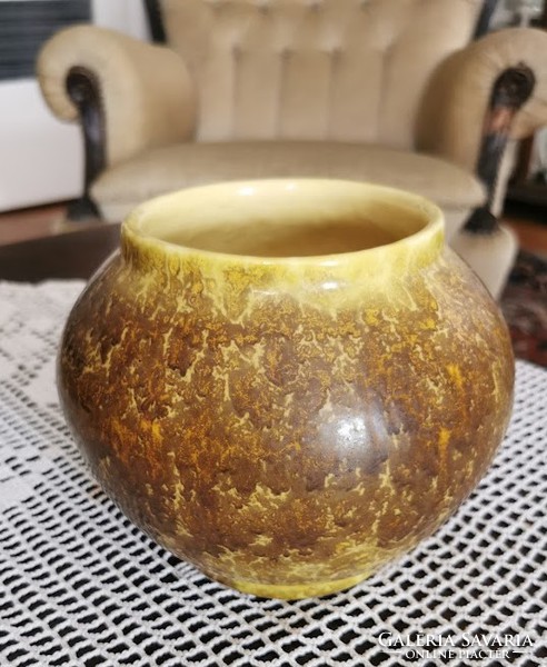 Retro vase, pot Hungarian applied art ceramics, 14.5 cm