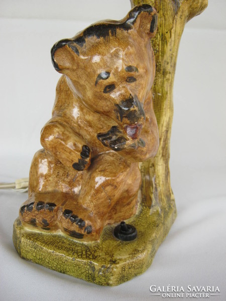 Maci medve málnázó mackó kerámia lámpa