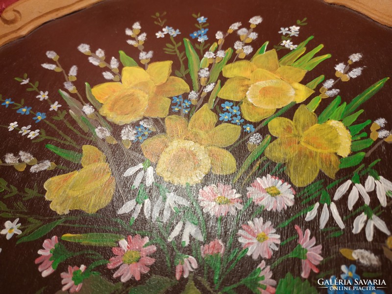 Hand painted wooden tray