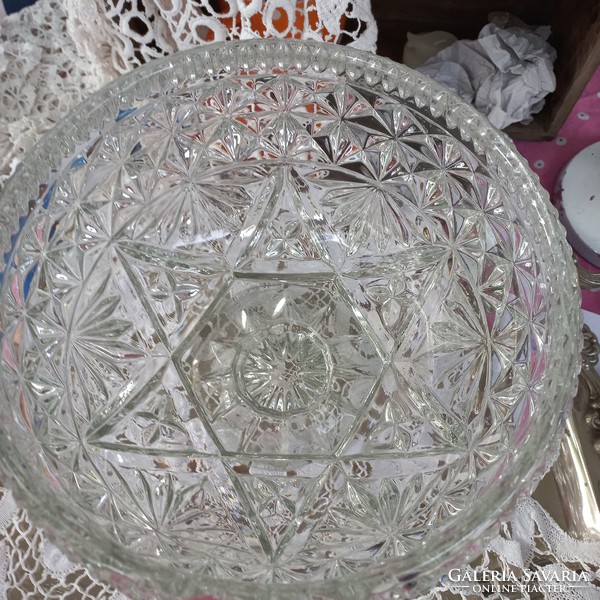 Molded glass base large bowl