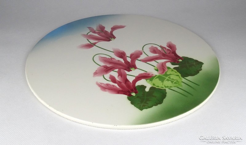 0X266 antique floral majolica saucer bowl 28 cm