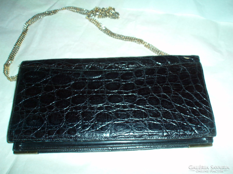 Vintage genuine crocodile leather wine bag, shoulder bag