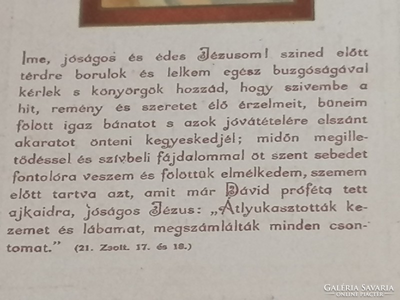 Antik szentkép, imakönyvbe 1919.  3.