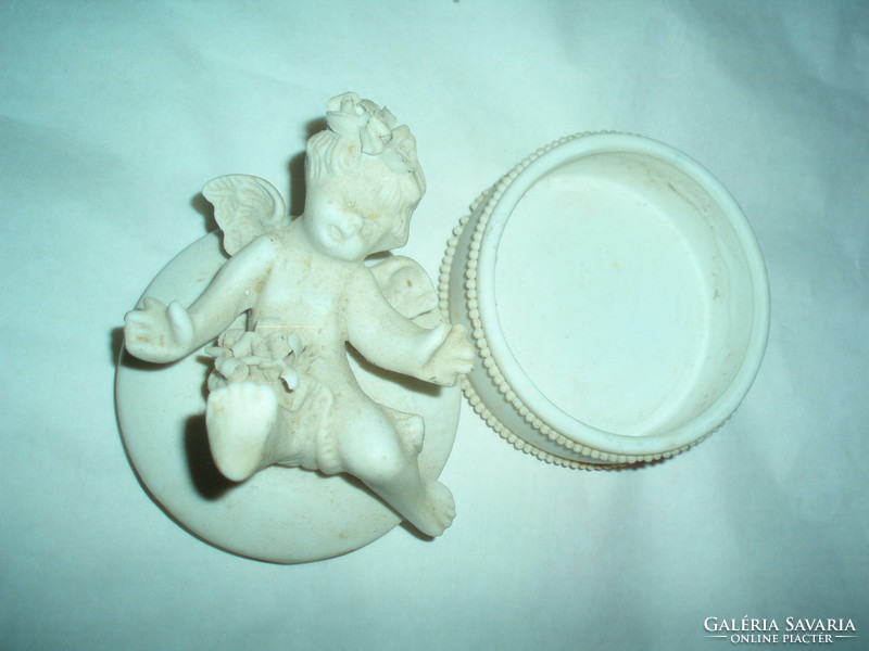 Vintage angelic biscuit porcelain box