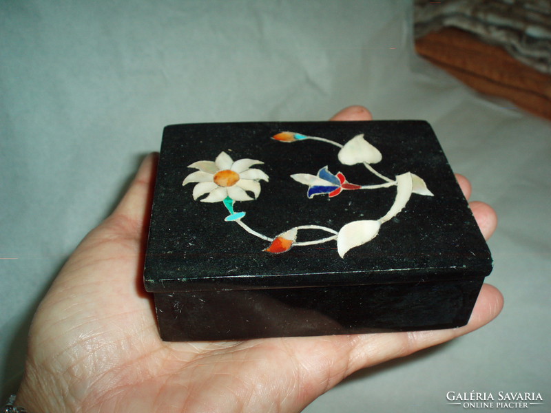 Vintage mineral box with mother of pearl inlays
