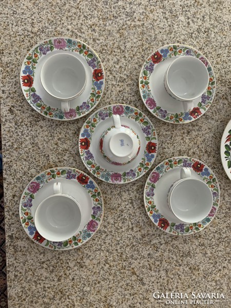 Kalocsai hand-painted tea set! 4 Pcs