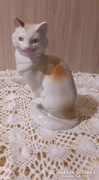 Ritka! Drasche porcelán cica, macska, kézzel festett