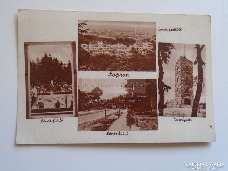 D184448 old postcard sopron k1940's p1950k