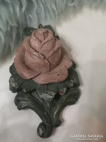Viasz rózsa handmade, vintage kézimunka, 14 cm x 3 cm