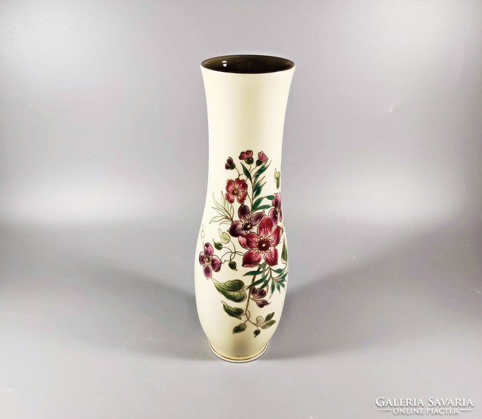 Zsolnay, vase with flower pattern, 26 cm., Flawless! (A039)