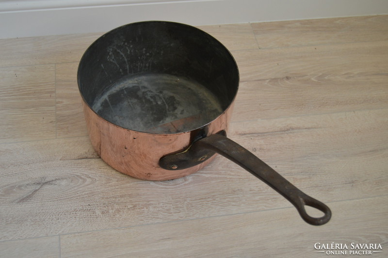 Large antique French copper pan