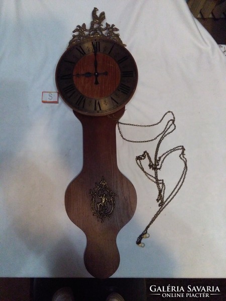Large, copper-clad, copper chain wall clock - 85.5 cm