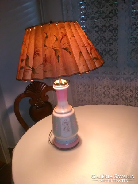 Porcelán lámpa 66 cm magas, szecessziós, asztali