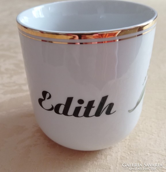 Csehszlovák  porcelán csésze Edith felirattal