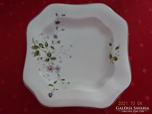 German porcelain garnished bowl, antique, purple floral, mark: 3594. Vanneki!