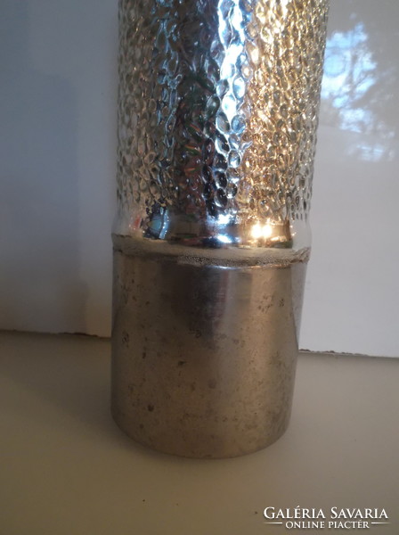Thermos - marked - silver-plated glass - bottom - glass silver-plated body - 27 x 7.5 cm