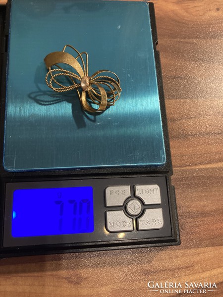 14K gold bow brooch - 7.7G