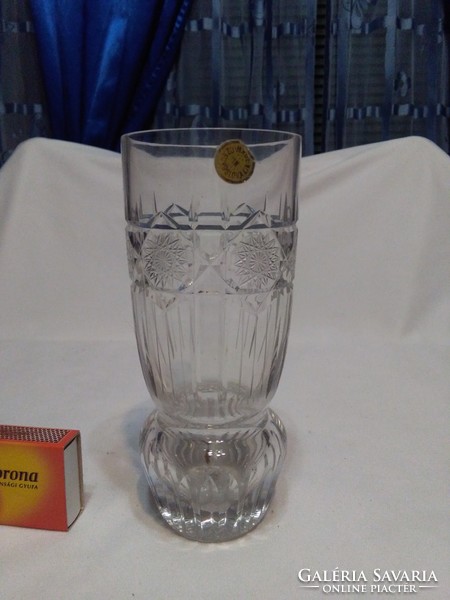 Crystal glass vase - Czechoslovak