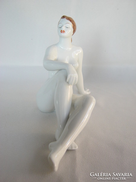 Retro ... Hollóházi porcelán figura nipp női akt