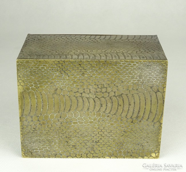 1G126 old brass snakeskin jewelry box