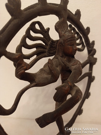 Antik buddha buddhista táncoló Síva patinás bronz szobor 4382